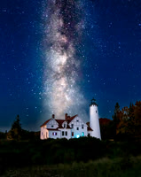 Milky Way over Point Iroquois Lighthouse